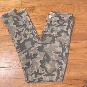 Zara Camo Jeans with distressed bottom